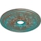 Ekena Millwork Rose and Ribbon Medallion (Canopies up to 4"), 23 5/8"OD x 4"ID x 1 1/2"P, Copper Green Patina CM23ROCGS - alternate 3